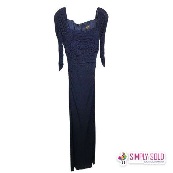 Laundry by Shelli Segal Women's Gown Dress Jersey Sequin Maxi Evening 2 - Picture 1 of 16